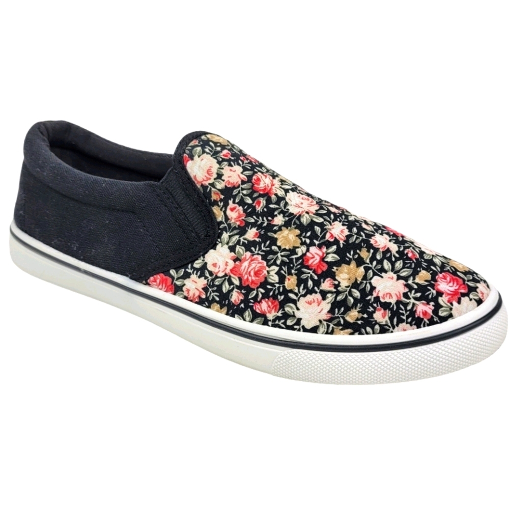CHARLES ALBERT Slip On Sneakers Pink Floral Size 8